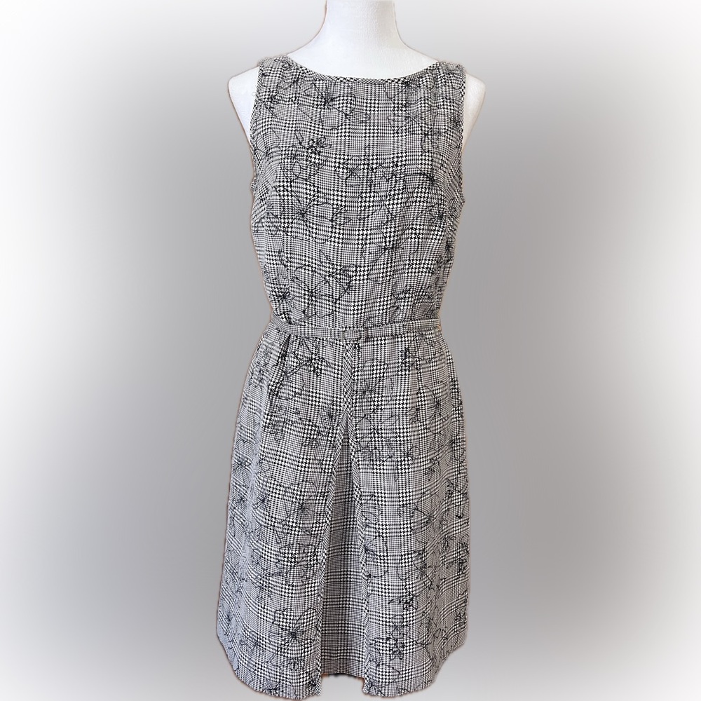 David Meister Monochrome Patterned Dress